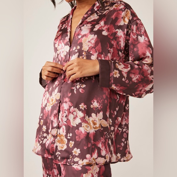 Free People Dreamy Days Pajama Set - Wine, XL - Picture 4 of 10